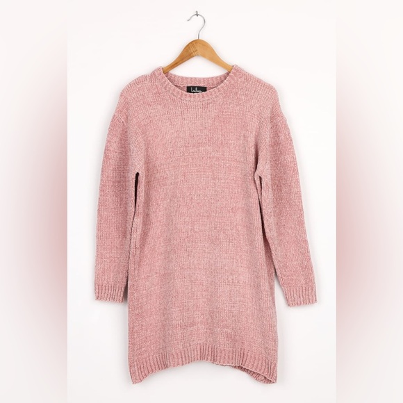 Lulus Pink Chenille Knit Sweater Dress - Picture 5 of 6